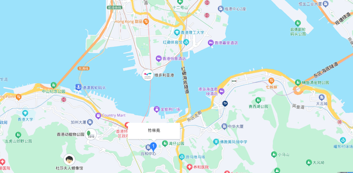 竹林苑的地理位置 图片来源：百度地图