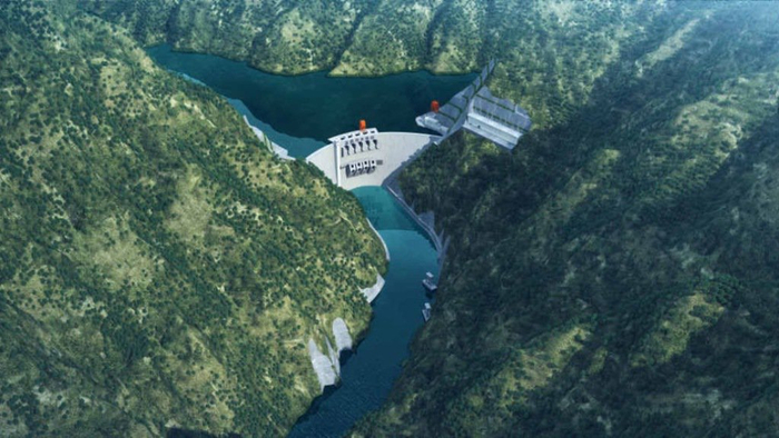 孟底沟水电站建成后效果图
