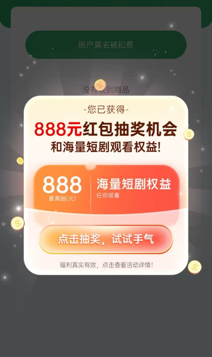 陆女士退款时出现的页面。受访者供图