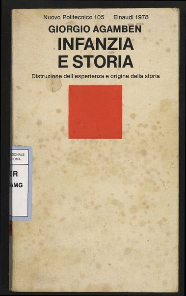 《幼儿期与历史》（Infanzia e storia）书封