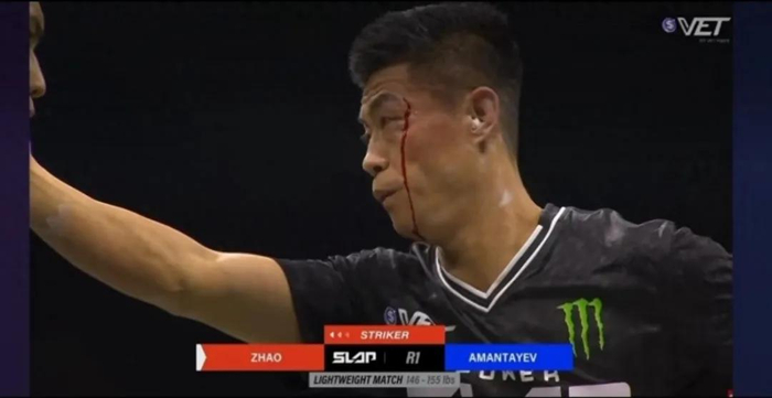 赵鸿刚反击。 图/比赛视频截图