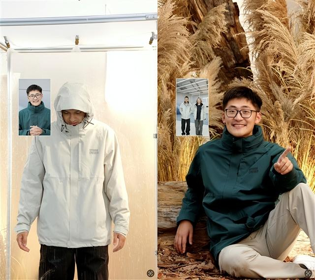 影视飓风在抖音直播间测试服饰防水性、搭建秋季户外场景
