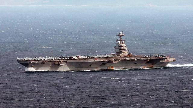 （资料图）美国海军“杰拉尔德·R·福特”级核动力航空母舰首舰CVN-78“杰拉尔德·R·福特”号 