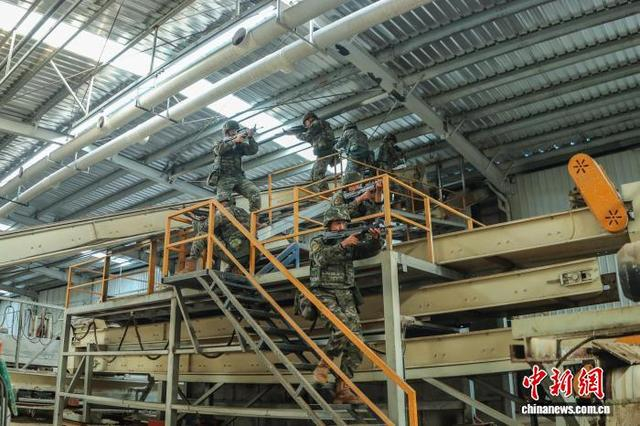 图为武警官兵进行战术搜索训练。李东 摄