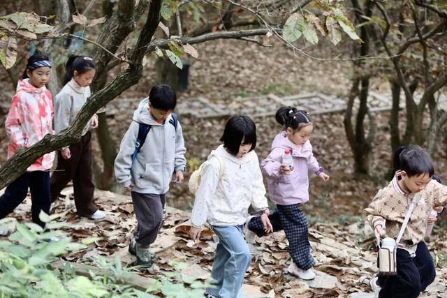 11月12日，湖州市德清县，一群趁着秋假走出课堂的中小学生来到象月湖度假谷开展研学活动 图源：潮新闻客户端