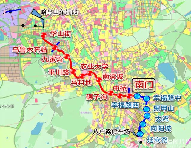 乌鲁木齐地铁2号线线路图