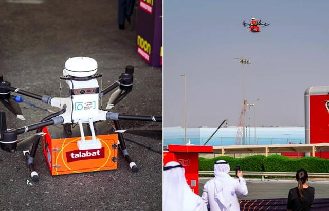 无人机送餐服务现场