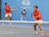 （粤港澳全运会）香港队选手黄泽林/黄俊铿止步网球男子双打1/4决赛