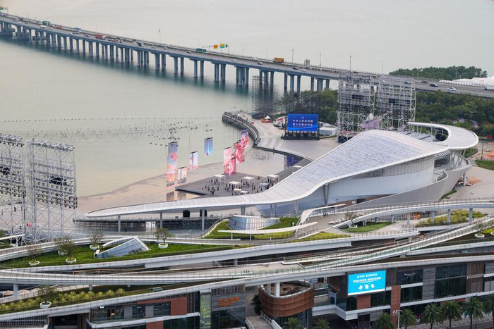 广东深圳宝安区欢乐剧场（10月24日摄）。全运会闭幕式在这里举行。新华社记者 梁旭 摄