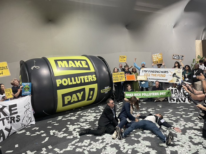 COP30会场内的抗议活动。受访者供图