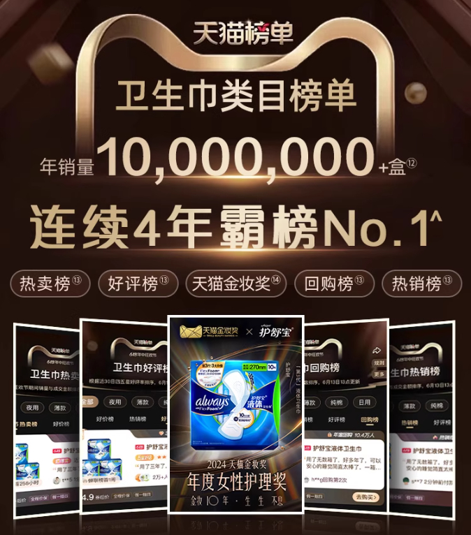 ▲液体卫生巾介绍页面（图源：电商平台护舒宝官方旗舰店）