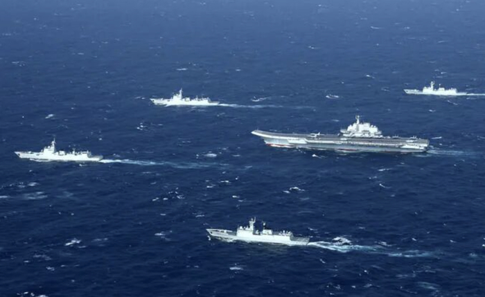 △辽宁舰航母编队在西太平洋海域开展远海训练（资料照片）