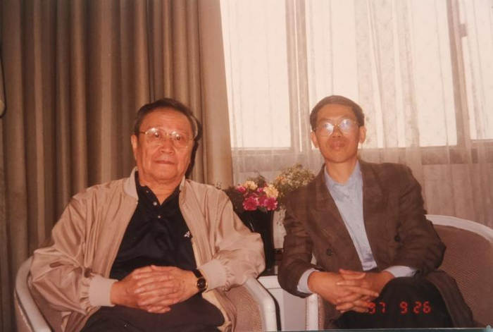 1997年9月，王元化先生，陈平原合影于上海
