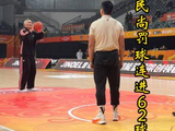 惊人！前国手纪民尚赛前练罚球，连投62球一球未失，今年已55岁了！