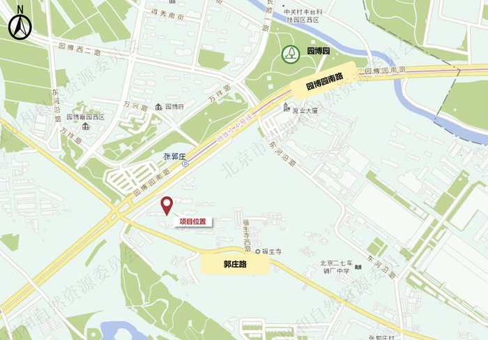 中建方程所拿张郭庄地块位置图。图/北京市规划和自然资源委员会网站