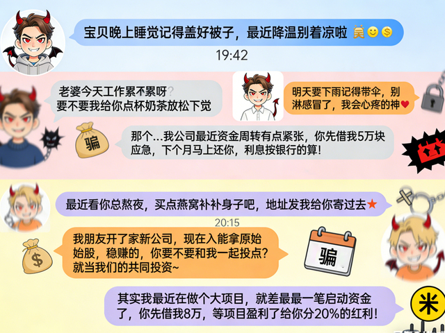 △交友类诈骗往往先用甜言蜜语设下陷阱