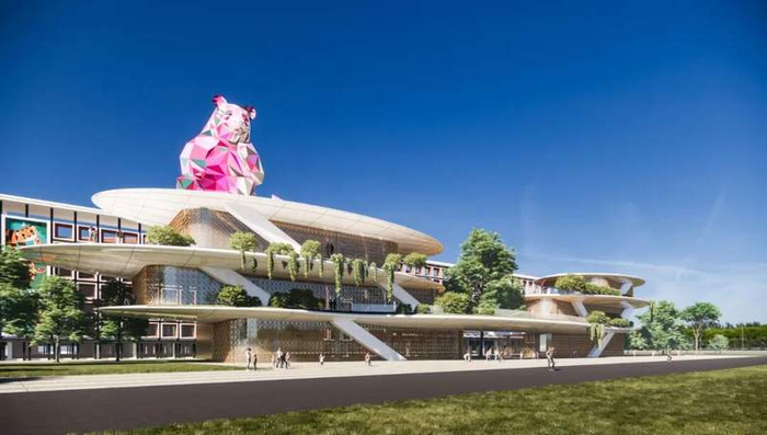 大型智慧停车楼配套商业效果图。大兴区委宣传部供图