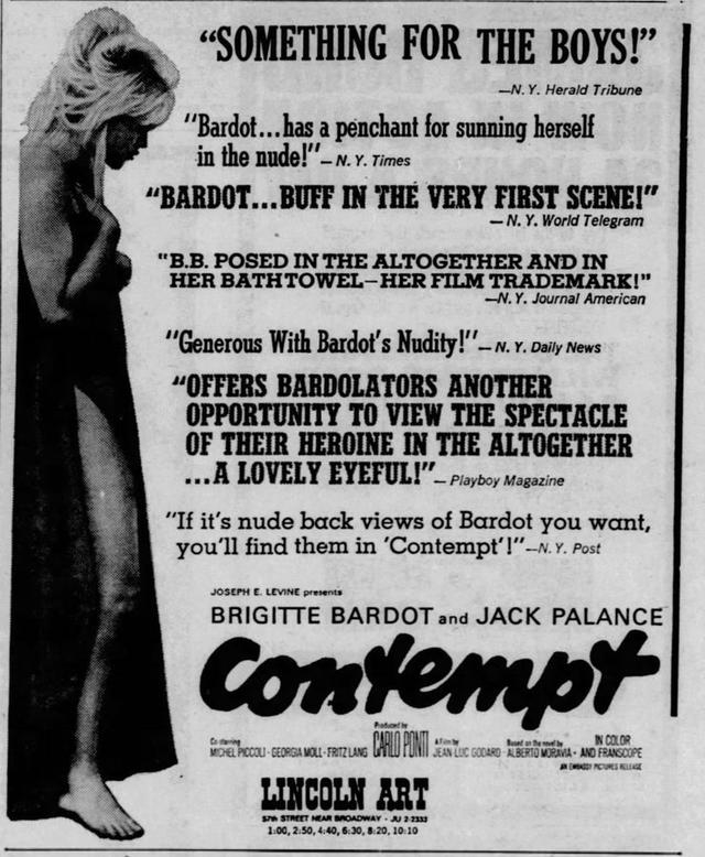 《蔑视》在美国上映时的宣传海报