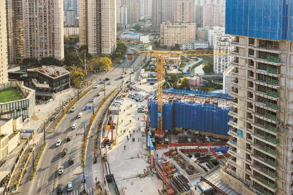             南北通道四平路工作井开工 本报记者  陈梦泽  摄          