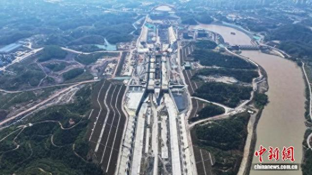 图为平陆运河青年枢纽施工现场。平陆运河集团供图