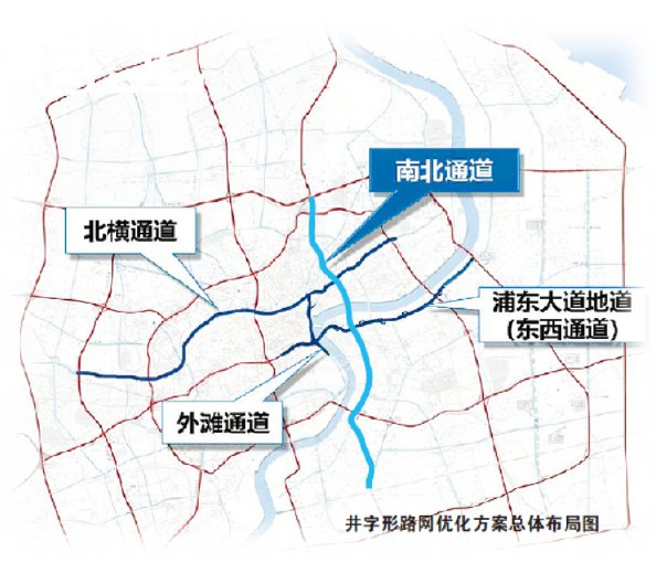             井字形路网优化方案总体布局图          