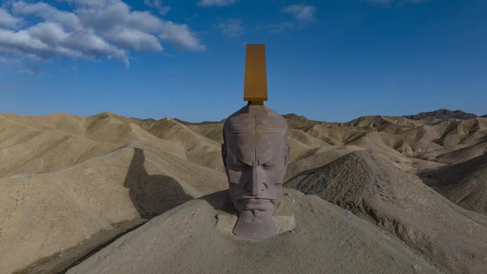 图为《汉武雄风》雕像作品。陈霖