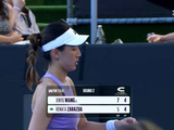 王欣瑜关键双误送出发球局 第二盘破发点上的双误葬送了破发优势，加油啊！