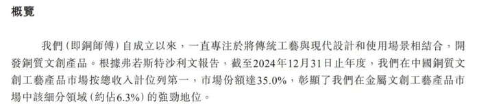 图源：杭州铜师傅文创（集团）股份有限公司招股书