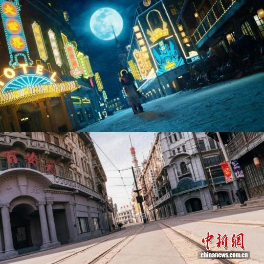电视剧《轧戏》场景与实际拍摄地对比图。新世界庄园 供图