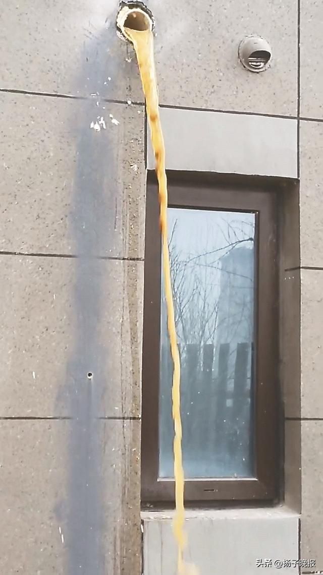 二楼直排的污粪水溅到窗台上 杨昉 刘晓宁 摄
