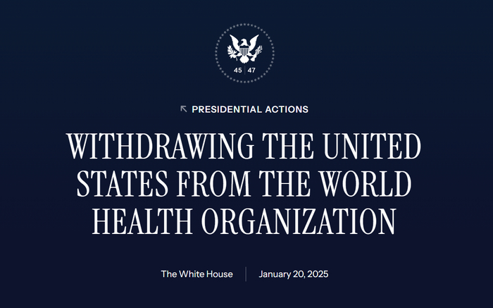 美国白宫在2025年1月20日公布的有关退出世卫组织的行政命令