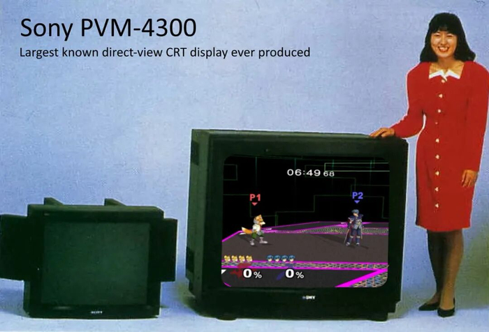 ▲索尼于1989年推出全世界最大的CRT电视PVM-4300