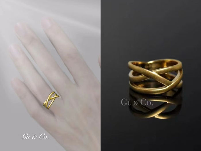 Gu&Co．为法国老太太定制的戒指。 图片来源：Gu&Co．