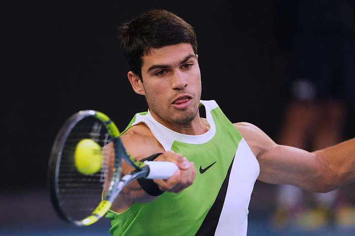 △2月1日，阿尔卡拉斯在澳网男单决赛中