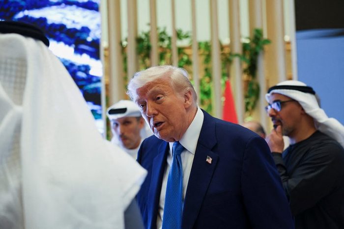 2025年5月16日，阿联酋阿布扎比，特朗普出席商业论坛 IC photo