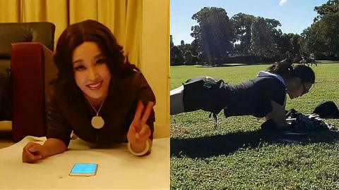 劉曉慶64歲時，做平板支撐最高記錄是5分25秒。