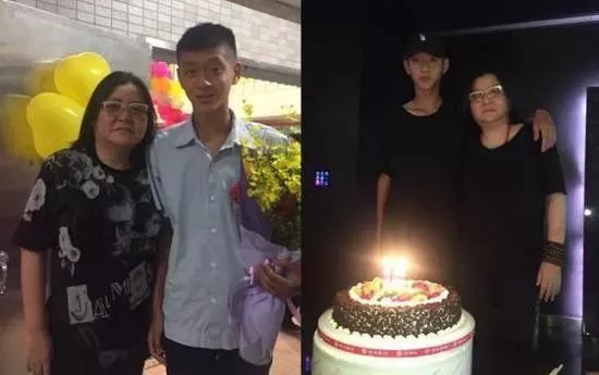  △邱黎宽为儿子庆生