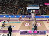 意甲女排联赛第23轮——诺瓦拉vs米兰一战中，持续45s的精彩长回合