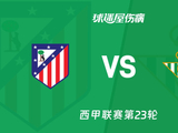 【西甲联赛第23轮】马竞vs贝蒂斯伤病名单最新(2026年02月09日) - 球迷屋