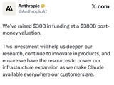 第二家2万亿级AI独角兽诞生！Anthropic宣布300亿美元融资