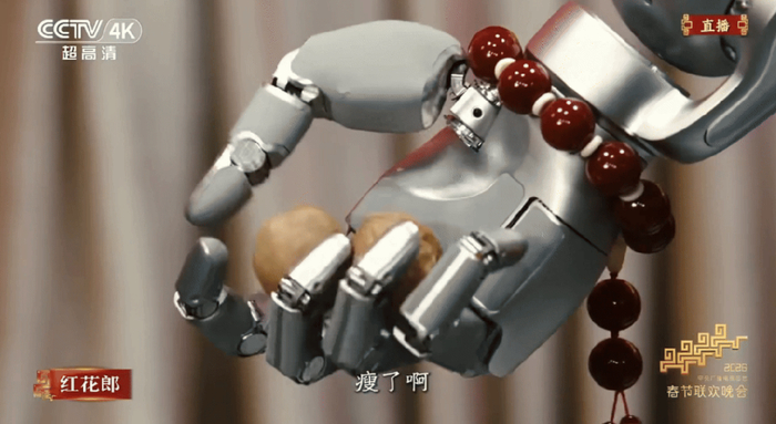 银河通用机器人盘核桃。央视新闻截图