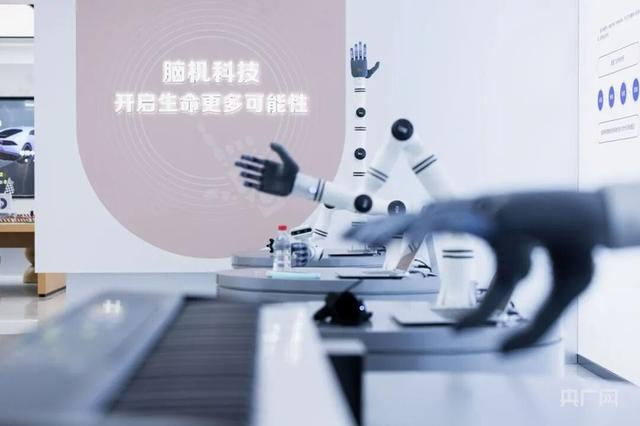 杭州未来科技城脑机科学创新示范中心展示的智能仿生手（央广网发 贾泽豪 摄）