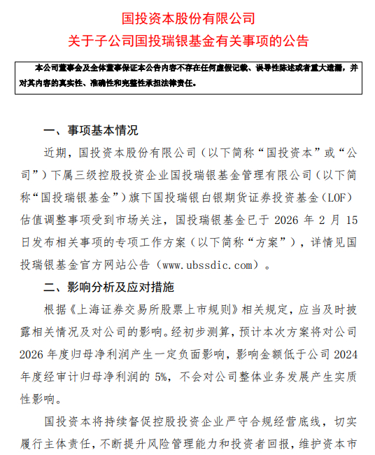 国投资本公告截图 