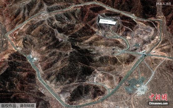 资料图：伊朗福尔道核设施的卫星图像。