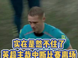 实在是憋不住了！英超主裁中断比赛离场！
