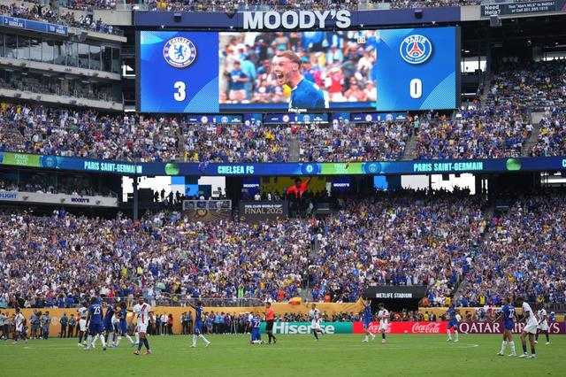 2025年世俱杯决赛，切尔西3:0战胜巴黎圣日耳曼夺冠。新华社记者 许畅 摄