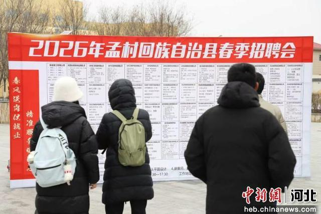 图为孟村招聘活动现场，求职者正浏览招聘信息。 杨洋 摄