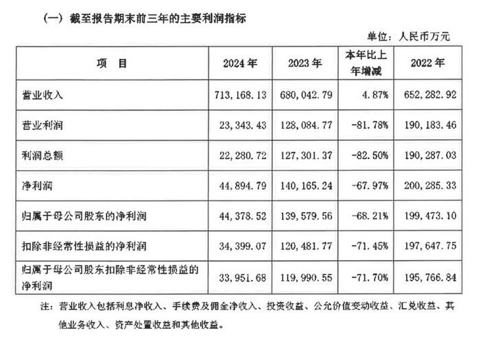 广东华润银行2024年增收不增利。2024年年报截图