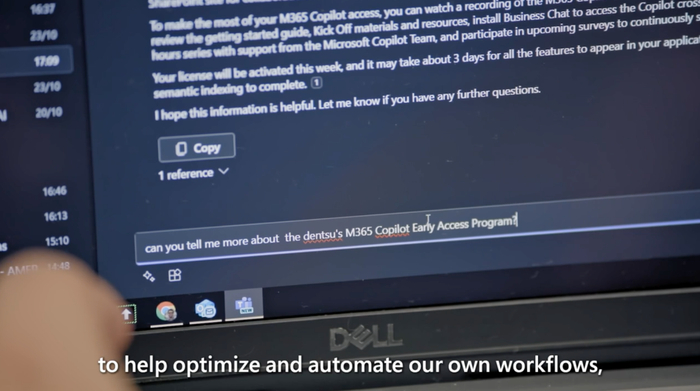 电通员工工作中使用微软365 Copilot 