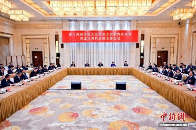 3月7日，十四届全国人大四次会议黑龙江省代表团举行开放团组会议。 郭俊峰 摄